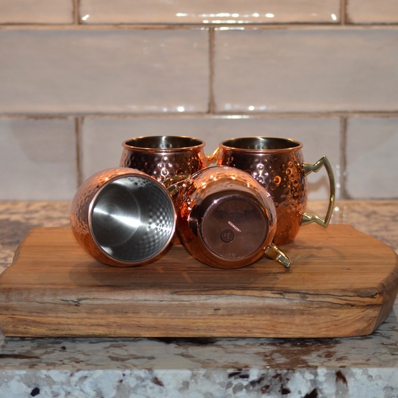 Godinger Hammered Copper Moscow Mule Mugs - Set of Four - Picture 11 of 13